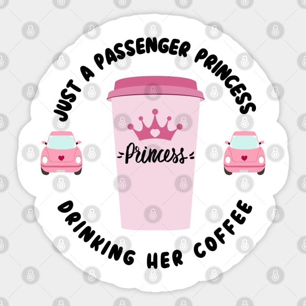 Passenger Princess Coffee Sticker by Janickek Design